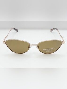 Kenneth Cole KC7235Cateye Polarized Sunglasses Rose Gold Frames Brown Lens New!